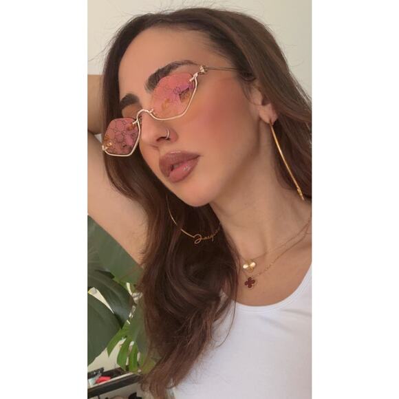NEW Gucci GG1604S Gold Cat Eye Logo Mirror Sunglasses $720 main image 4